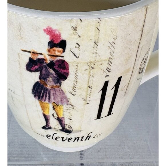 2010 Williams Sonoma 12 DAYS OF CHRISTMAS Multimotif Black Numbers 11/12 Cup Mug - Picture 11 of 15